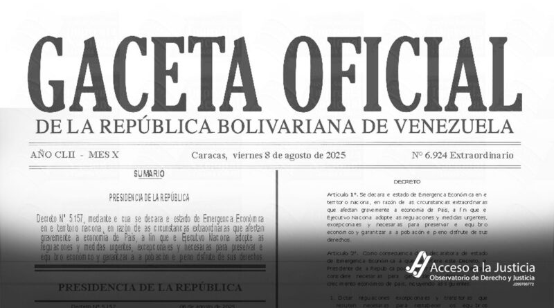 Aspectos clave del «nuevo» estado de emergencia económica en Venezuela