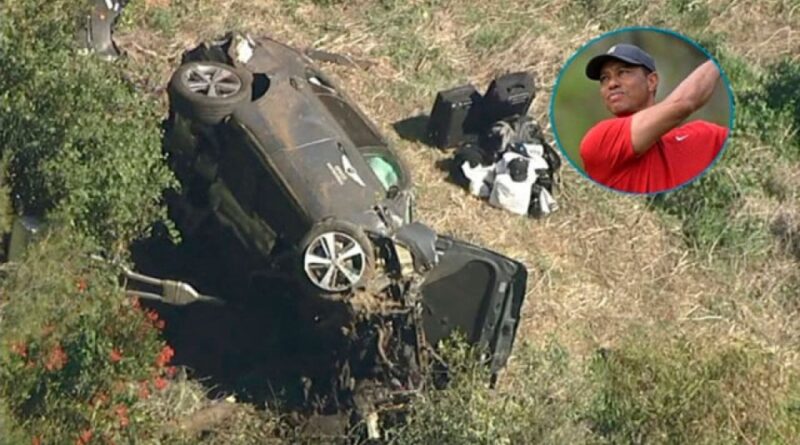 Tiger Woods sufre grave accidente automovilístico que provocó volcamiento de vehículo